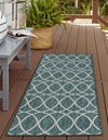 Unique Loom Outdoor Trellis T-KZOD24 Teal Area Rug Runner Lifestyle Image