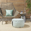 Nourison Outdoor Pillows Woven Pouf Turquoise by Mina Victory  Feature