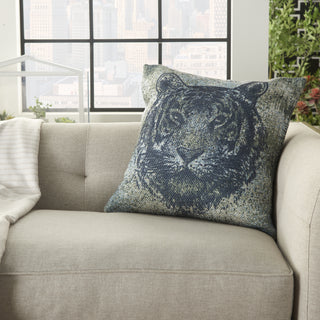 Nourison Outdoor Pillows Tiger Multicolor by Mina Victory 