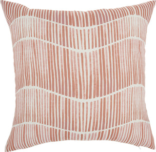 Outdoor Pillows Printed Wavy Lines Coral by Nourison main image
