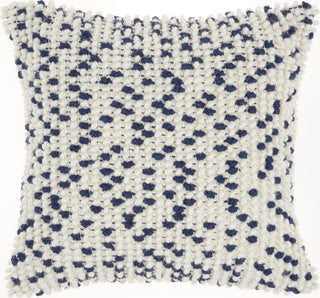 Nourison Outdoor Pillows Loop Dots Navy by Mina Victory 