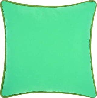 Nourison Outdoor Pillows 2 SIDED SOLID CORDED Green/Tur by Mina Victory 