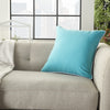 Nourison Outdoor Pillows Solid Pillow Turquoise by Mina Victory 