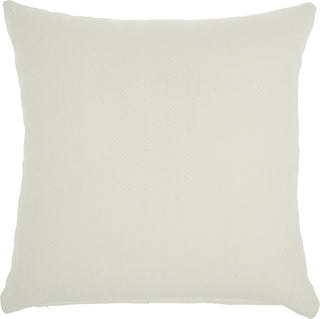 Nourison Outdoor Pillows Herringbone Solid Ivory by Mina Victory 