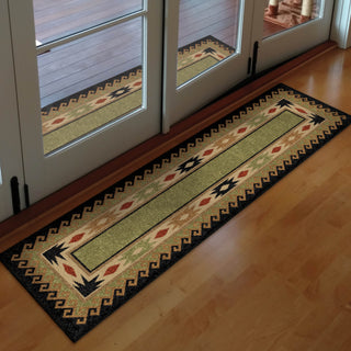 Orian Rugs Oxford Durango Black Green Area Rug Lifestyle Image