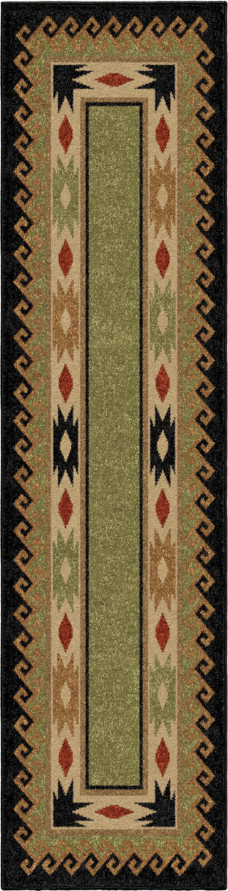 Orian Rugs Oxford Durango Black Green Area Rug Main Image