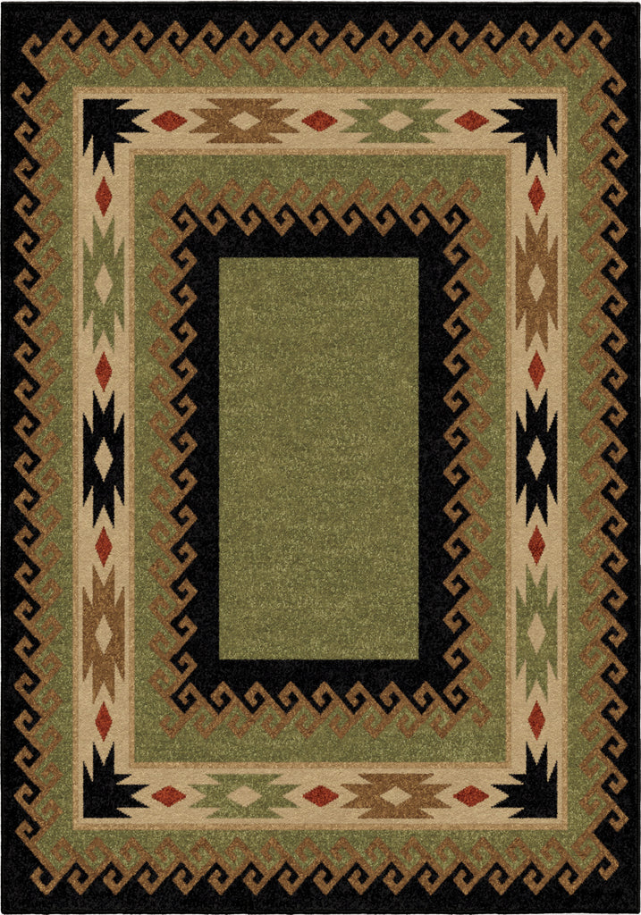Orian Rugs Oxford Durango Black Green Area Rug main image