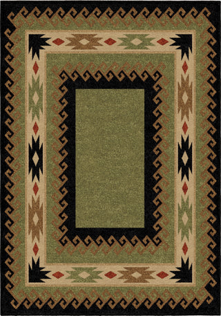 Orian Rugs Oxford Durango Black Green Area Rug main image