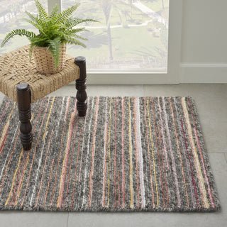 Nourison Plateau PAE01 Grey/Flame Area Rug