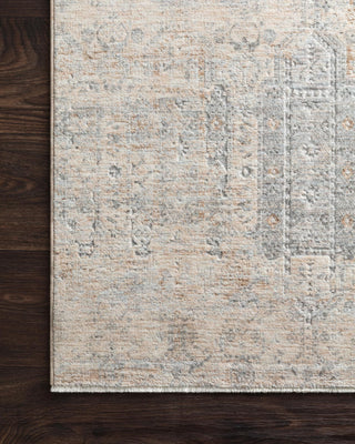 Loloi Pandora PAN-02 Ivory/Mist Area Rug Corner On Wood