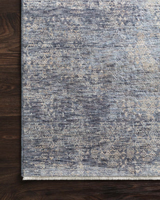 Loloi Pandora PAN-03 Dark Blue Area Rug Corner On Wood