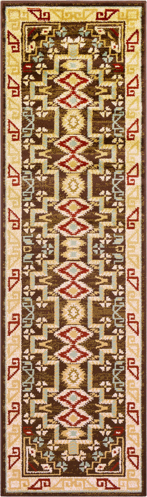 Surya Paramount PAR-1079 Dark Brown Red Sage Khaki Beige Area Rug Mirror Runner Image