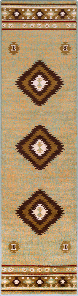 Surya Paramount PAR-1084 Dark Brown Sage Red Khaki Beige Area Rug Mirror Runner Image