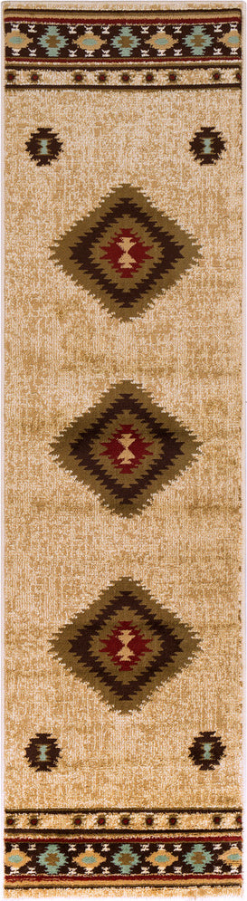 Surya Paramount PAR-1085 Dark Brown Sage Red Khaki Beige Area Rug Mirror Runner Image