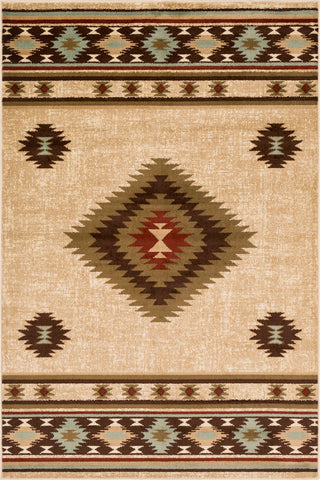 Surya Paramount PAR-1085 Dark Brown Sage Red Khaki Beige Area Rug Mirror main image