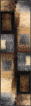 Surya Paramount PAR-1086 Dark Brown Black Charcoal Medium Gray Khaki Beige Area Rug Mirror Runner Image