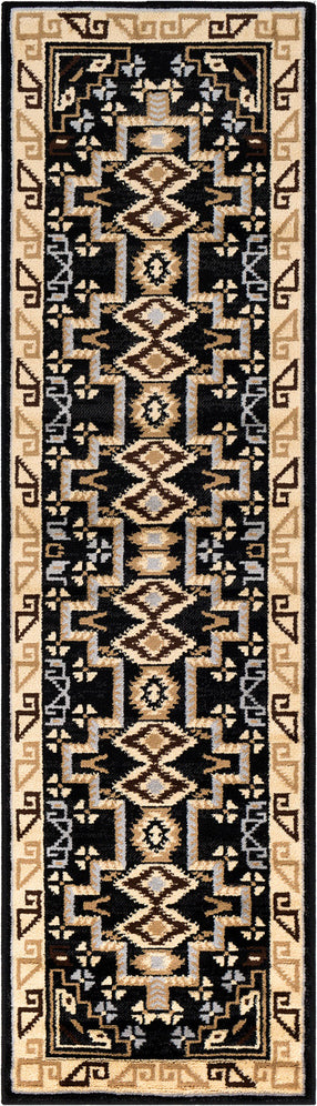 Surya Paramount PAR-1088 Black Charcoal Medium Gray Dark Brown Khaki Beige Area Rug Mirror Runner Image