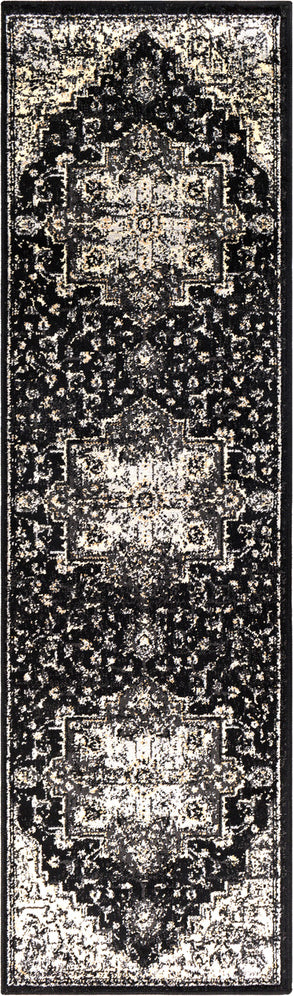 Surya Paramount PAR-1090 Black Charcoal Khaki Beige Area Rug Mirror Runner Image