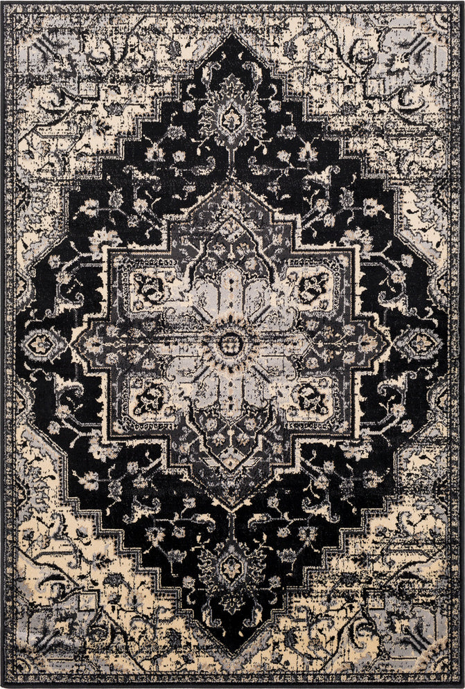 Surya Paramount PAR-1090 Black Charcoal Khaki Beige Area Rug Mirror main image