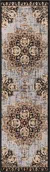 Surya Paramount PAR-1092 Medium Gray Black Charcoal Dark Brown Khaki Beige Area Rug Mirror Runner Image