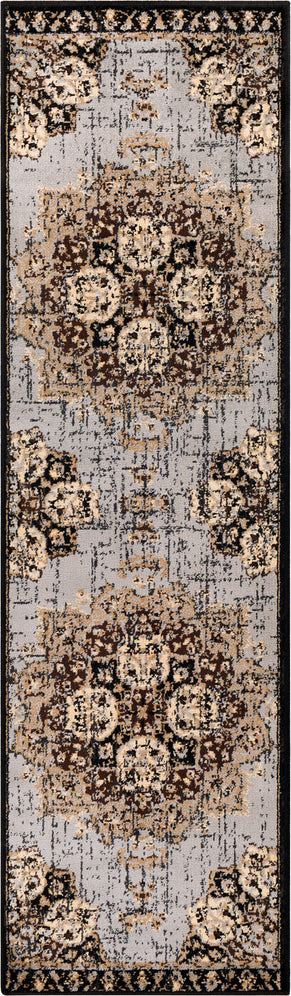 Surya Paramount PAR-1092 Medium Gray Black Charcoal Dark Brown Khaki Beige Area Rug Mirror Runner Image