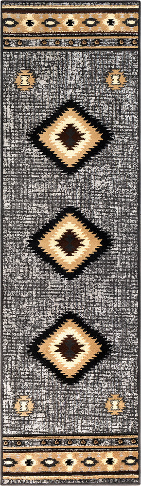 Surya Paramount PAR-1094 Charcoal Medium Gray Black Khaki Dark Brown Beige Area Rug Runner Image