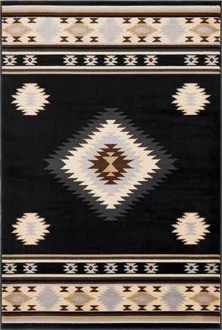 Surya Paramount PAR-1095 Black Charcoal Medium Gray Dark Brown Khaki Beige Area Rug Mirror main image