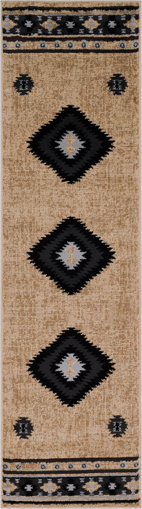 Surya Paramount PAR-1096 Black Charcoal Medium Gray Khaki Dark Brown Beige Area Rug Mirror Runner Image