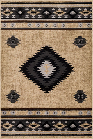 Surya Paramount PAR-1096 Black Charcoal Medium Gray Khaki Dark Brown Beige Area Rug Mirror main image