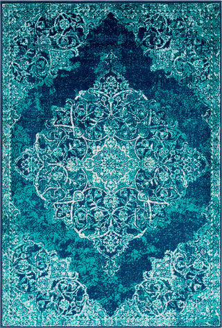 Surya Paramount PAR-1098 Teal Dark Blue Aqua Cream Light Gray Area Rug main image