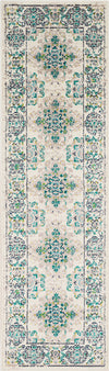 Paramount PAR-1099 Teal Aqua Lime Dark Blue Light Gray Cream Area Rug by Surya Runner Image