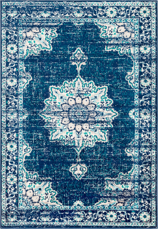 Surya Paramount PAR-1100 Dark Blue Teal Aqua Cream Light Gray Area Rug main image