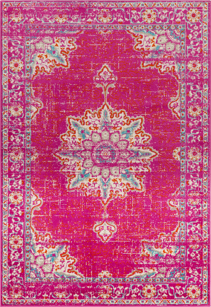 Paramount PAR-1101 Fuchsia Bright Orange Aqua Light Gray Cream Area Rug by Surya main image