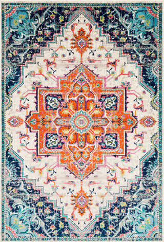 Surya Paramount PAR-1108 Bright Orange Dark Blue Fuchsia Aqua Lime Teal Light Gray Cream Area Rug Mirror main image