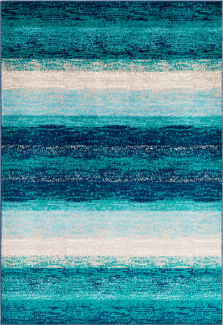 Surya Paramount PAR-1109 Teal Aqua Dark Blue Light Gray Cream Area Rug main image