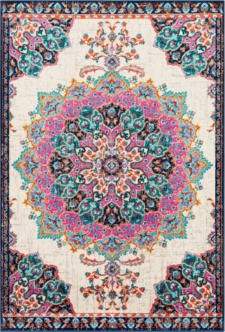 Surya Paramount PAR-1112 Fuchsia Bright Orange Aqua Lime Teal Dark Blue Cream Light Gray Area Rug main image