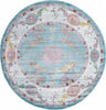 Unique Loom Paragon T-PRGN1 Aqua and Blue Area Rug Round Top-down Image