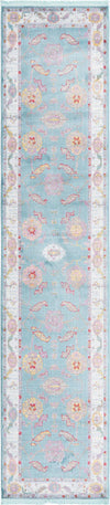 Unique Loom Paragon T-PRGN1 Aqua and Blue Area Rug Runner Top-down Image