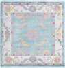 Unique Loom Paragon T-PRGN1 Aqua and Blue Area Rug Square Top-down Image