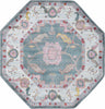 Unique Loom Paragon T-PRGN1 Gray and Blue Area Rug Octagon Top-down Image