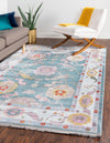 Unique Loom Paragon T-PRGN1 Gray and Blue Area Rug Rectangle Lifestyle Image