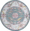 Unique Loom Paragon T-PRGN1 Gray and Blue Area Rug Round Top-down Image