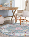 Unique Loom Paragon T-PRGN1 Gray and Blue Area Rug Round Lifestyle Image