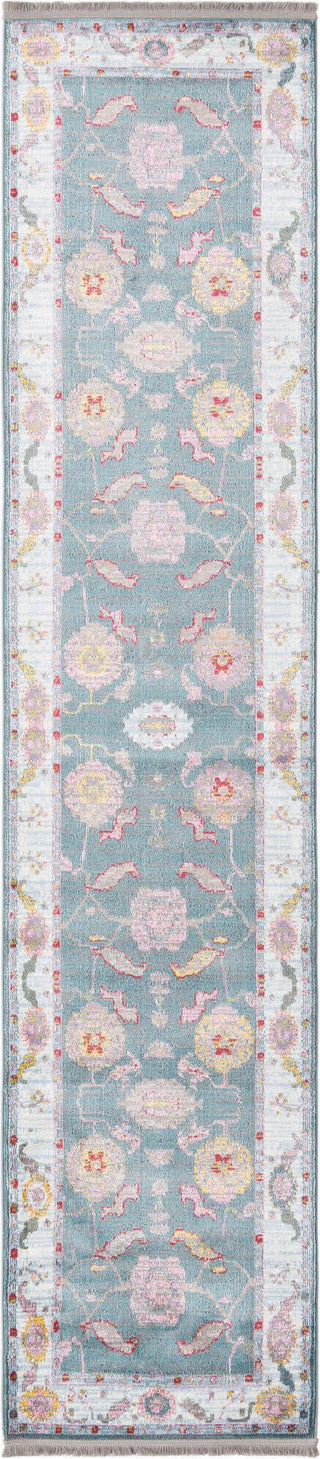 Unique Loom Paragon T-PRGN1 Gray and Blue Area Rug Runner Top-down Image