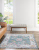 Unique Loom Paragon T-PRGN1 Gray and Blue Area Rug Square Lifestyle Image