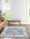 Unique Loom Paragon T-PRGN1 Gray and Blue Area Rug Square Lifestyle Image
