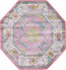 Unique Loom Paragon T-PRGN1 Pink Area Rug Octagon Top-down Image