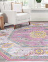 Unique Loom Paragon T-PRGN1 Pink Area Rug Octagon Lifestyle Image Feature