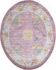 Unique Loom Paragon T-PRGN1 Pink Area Rug Oval Top-down Image