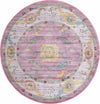 Unique Loom Paragon T-PRGN1 Pink Area Rug Round Top-down Image